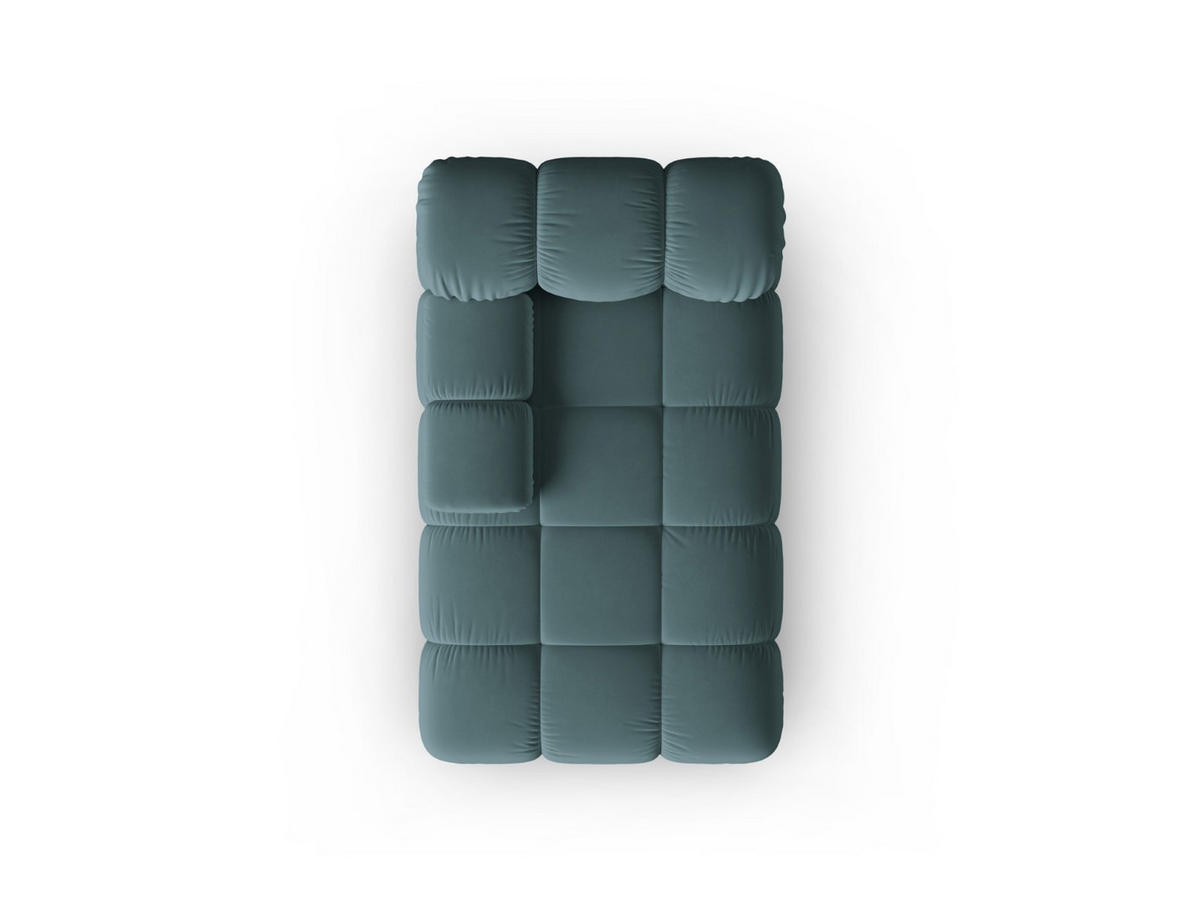 CHAISELONGUE links Bellis aus Samt petrol - Petrol, Textil (97/62/157cm) - Micadoni
