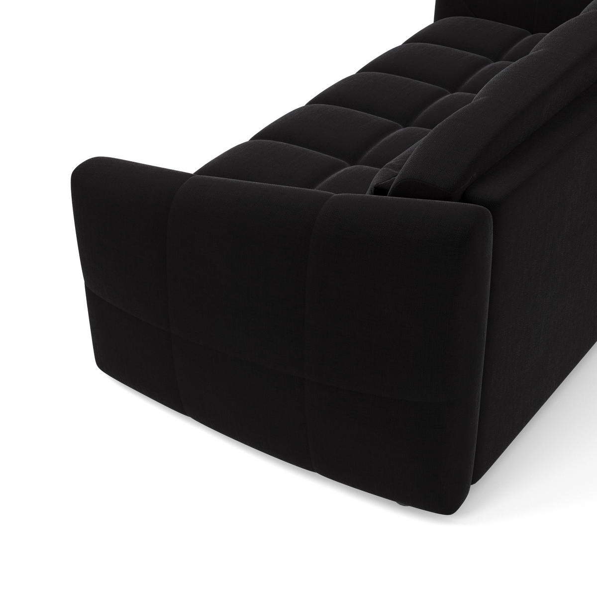 SCHLAFSOFA GERADE Samt Dunkles Anthrazit 205cm - Anthrazit, Textil (205/88/108cm) - Sia Home