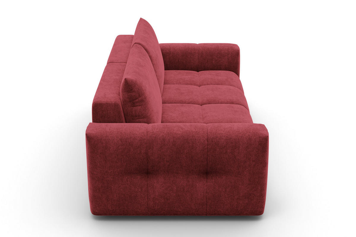 SOFA VERONA 3-Sitzer, Dunkelrot - Schwarz/Dunkelrot, Holz/Textil (224/83/110cm) - Courtois Laville