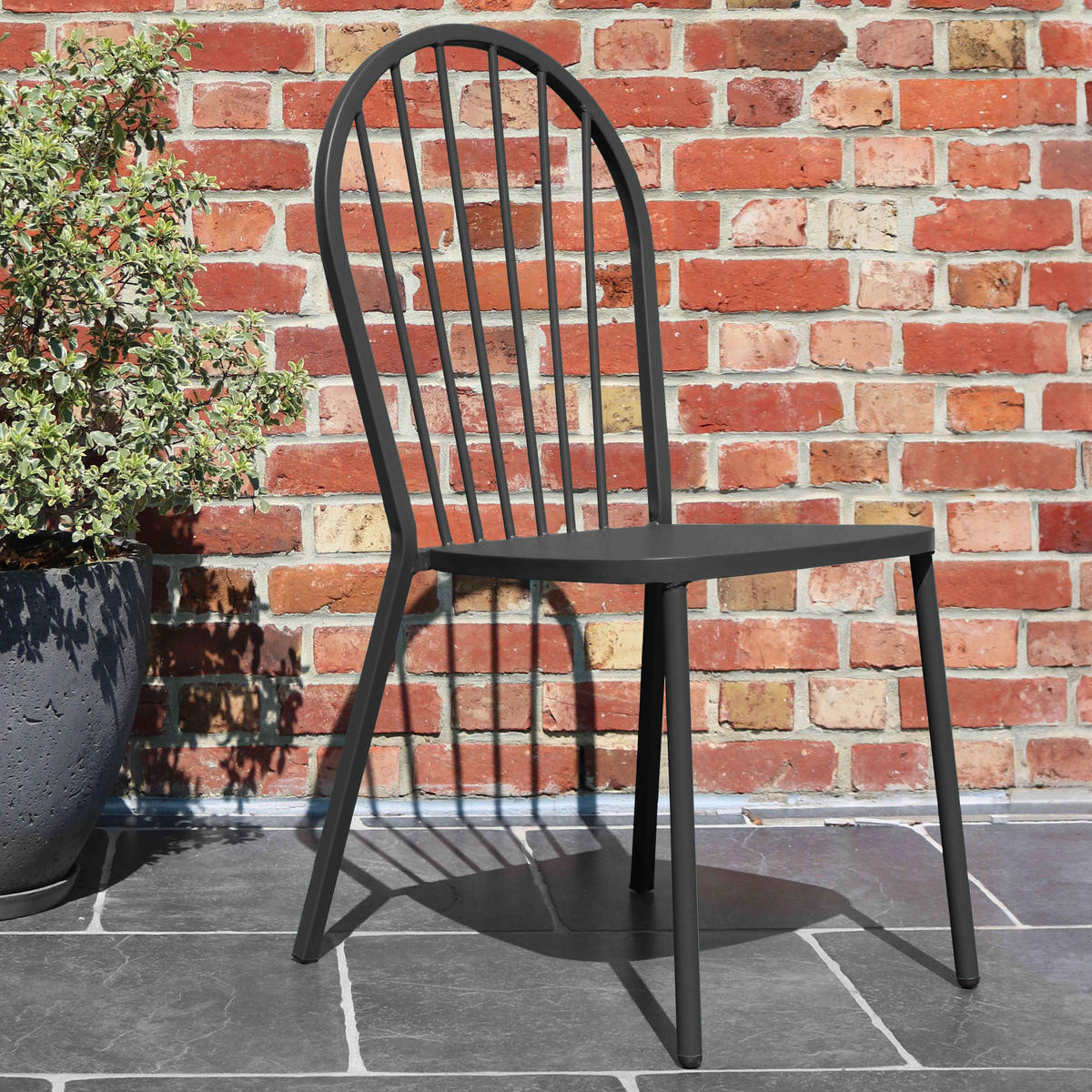 GARTENSTUHL, Grau - Grau, Metall (57/94/53cm) - Oviala