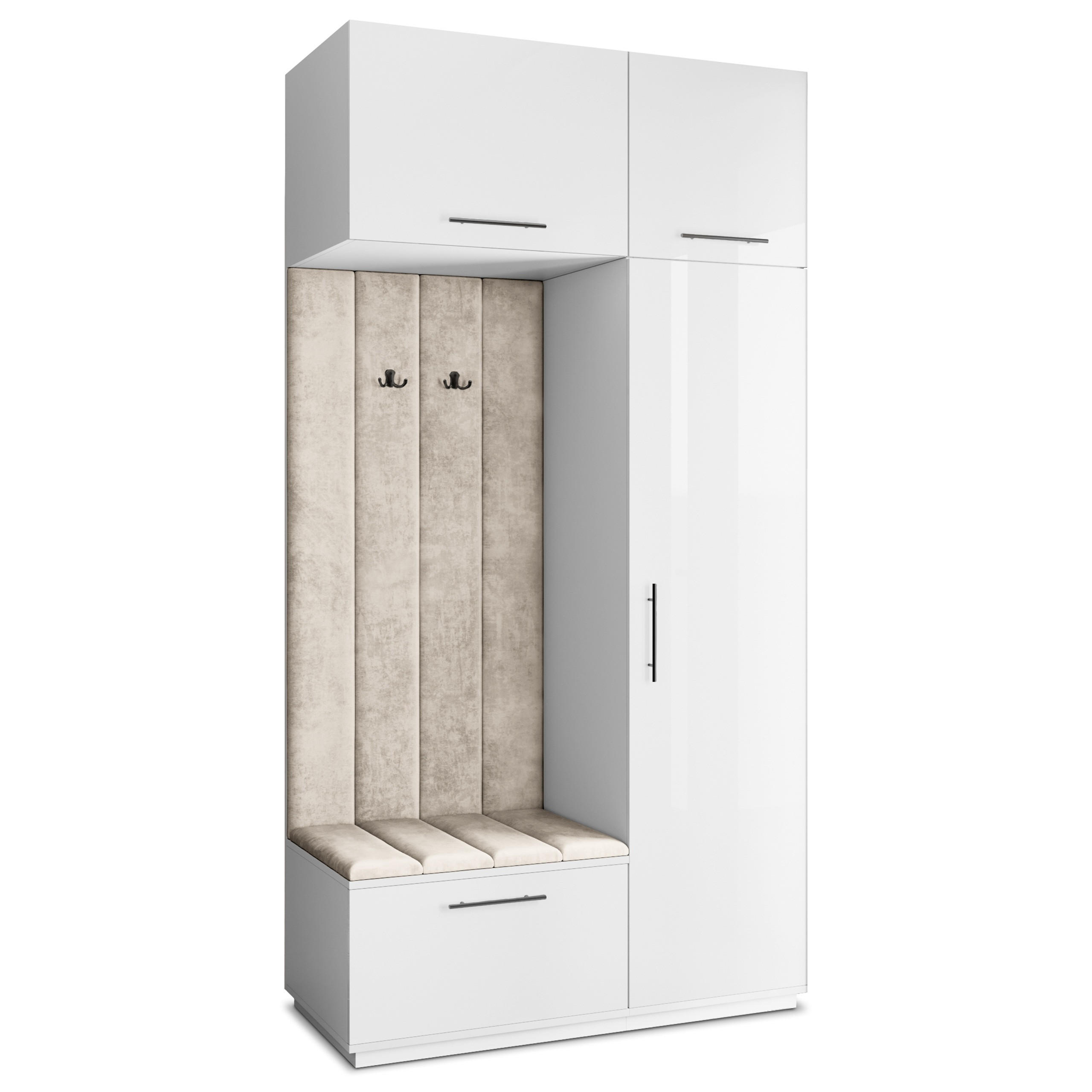 GARDEROBENSCHRANK REMA 120/240/60 cm Modern Weiß - Weiß, Holzwerkstoff (120/240/60cm) - MASSENO