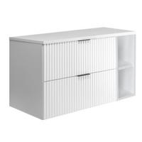 WASCHBECKUNTERSCHRANK FLOW mit Regal Weiß matt 100/57/46 cm - Weiß, Holzwerkstoff (100/57/46cm) - Rodan