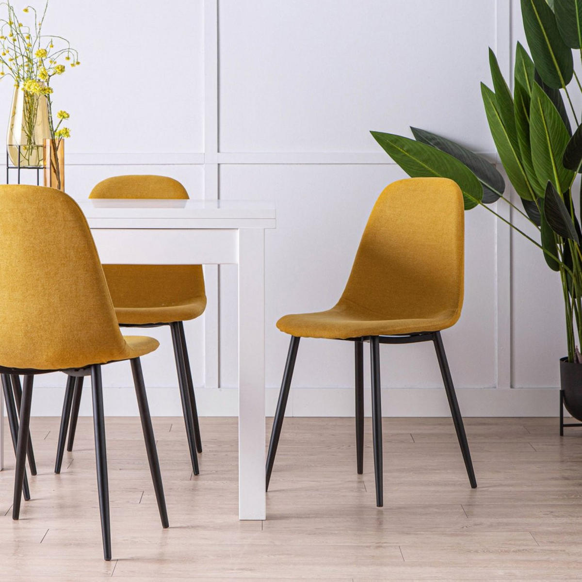 ESSZIMMERSTUHL Ellis Senf / Gelb 45 cm x 86 cm - Dunkelgelb, Textil (45/86/52cm)