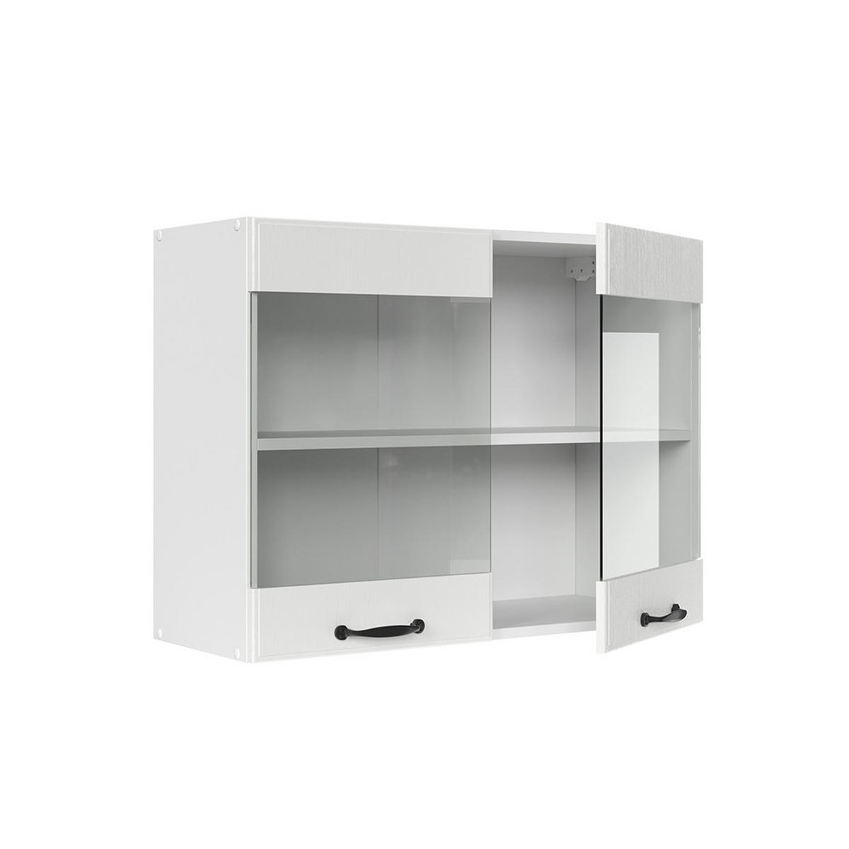 KÜCHENGLASSCHRANK R-Line Weiß Landhaus 80 cm - Weiß, Holzwerkstoff (80/60/31cm) - Vicco