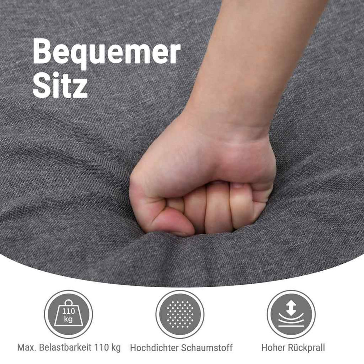 MASSAGESESSEL mit Liegefunktion und Vibrationsfunktion, 74/89/100 cm, Stoff, Dunkelgrau - Grau, Textil (89/100/74cm) - vidaXL