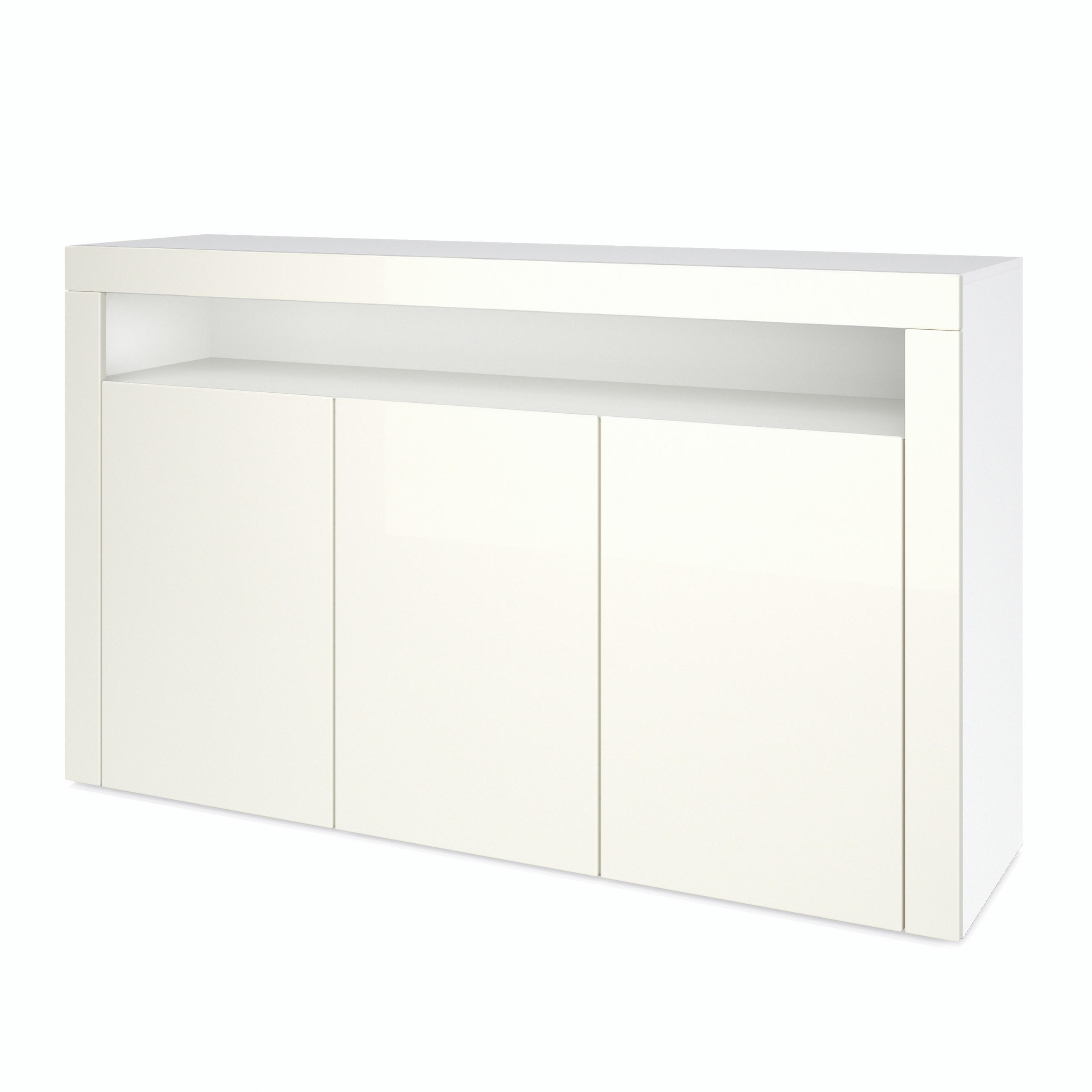 SIDEBOARD Valencia Creme Hochglanz / Creme Hochglanz - Creme, Holzwerkstoff (155/92/40cm) - Vladon