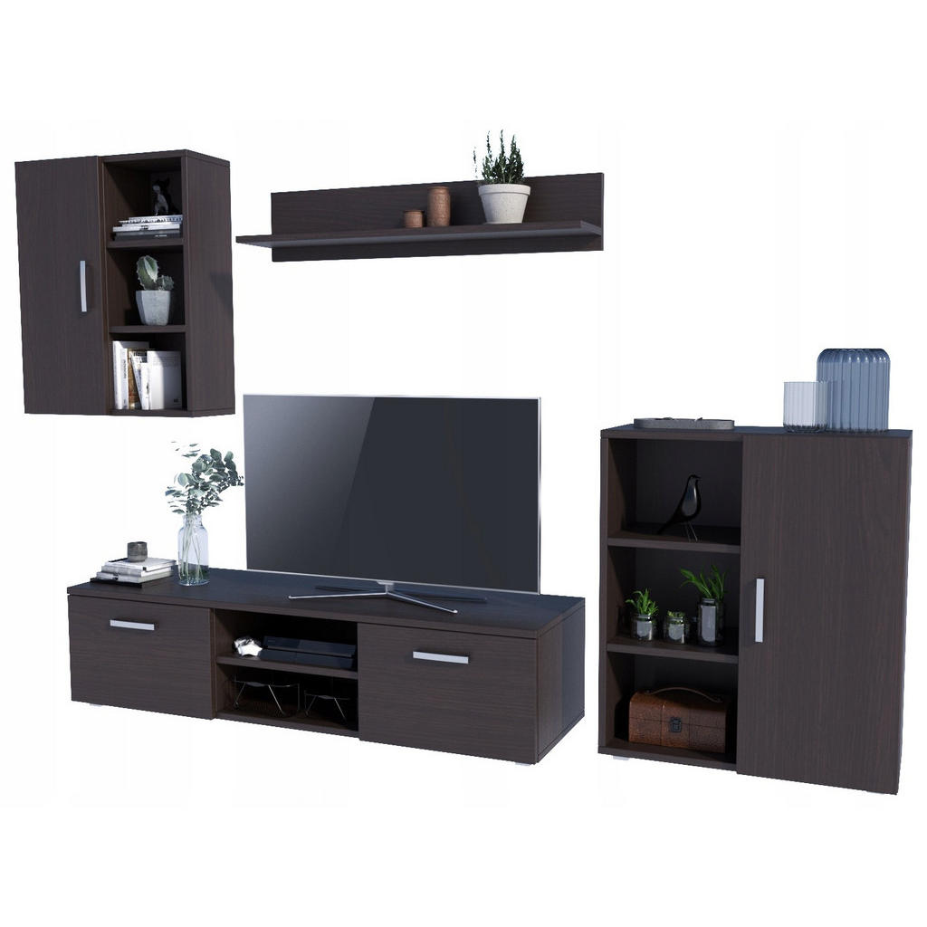 Thumbnail - Matkam Möbel Wohnwand, Wenge, Holzwerkstoff, 140x35x40 cm, Wohnzimmer, Wohnwände, Anbauwände