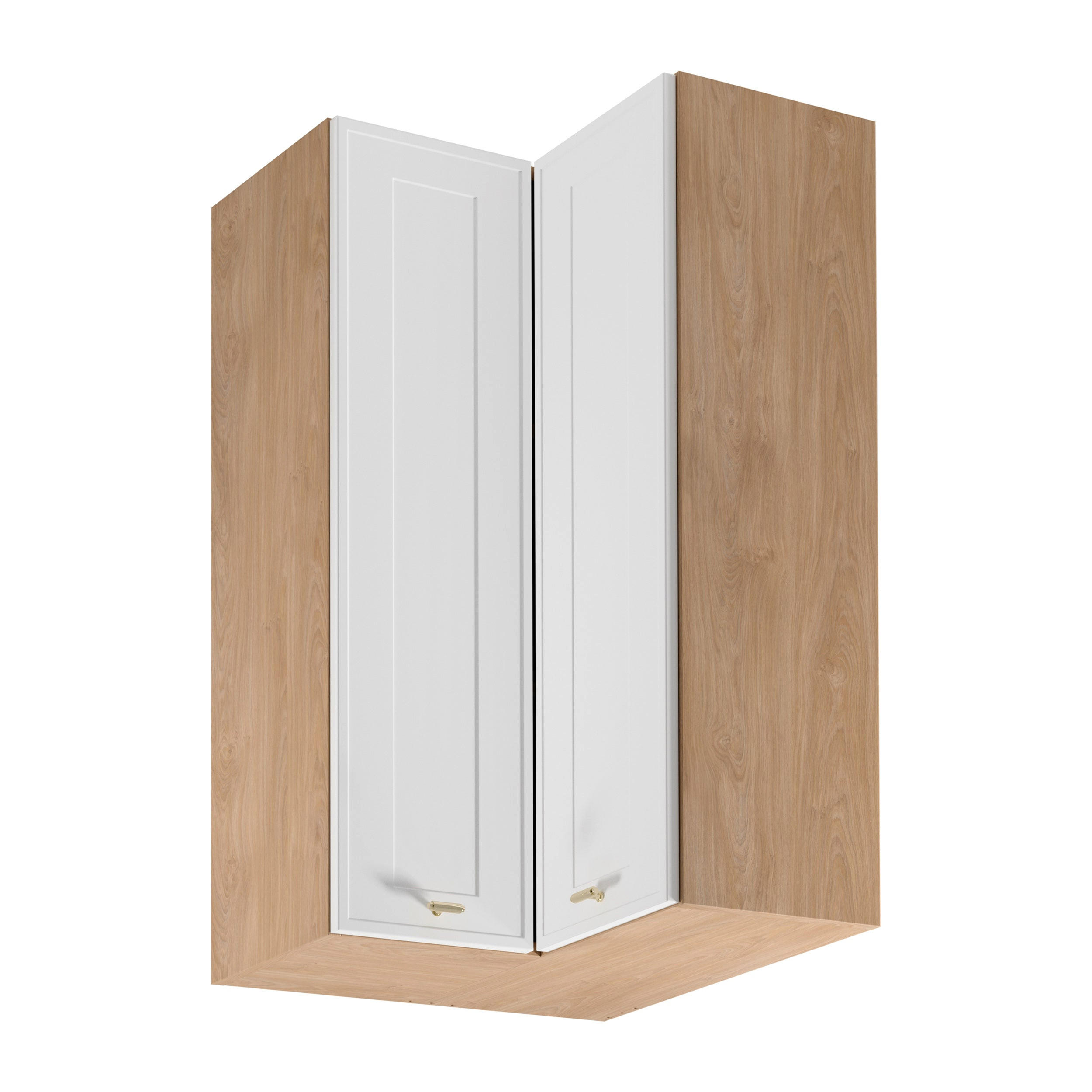 ECKHÄNGESCHRANK G60N2 – Sorento Sonoma Eiche Weiß – L-Form für den Innenwinkel – Weiß / Sonoma Eiche - Weiß/Sonoma Eiche, Holzwerkstoff (60/100/60cm) - ROYAL24_MARKT
