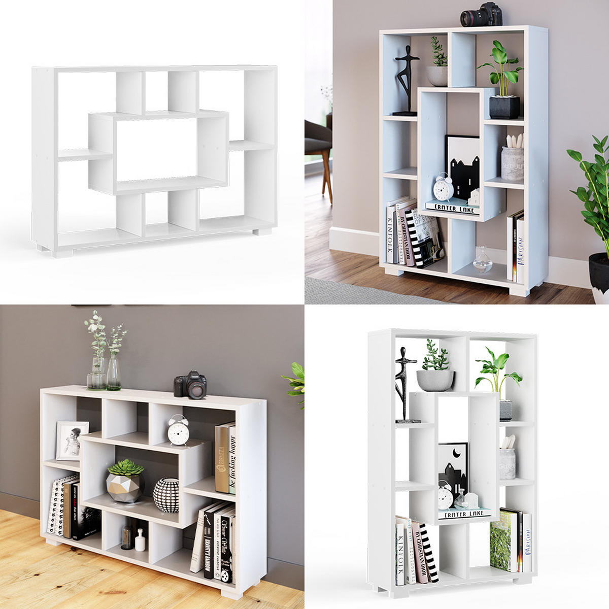 RAUMTEILER Domus Weiß 60.2 x 90 cm 7 Fächer - Weiß, Holzwerkstoff (60.2/90/20.1cm) - Vicco