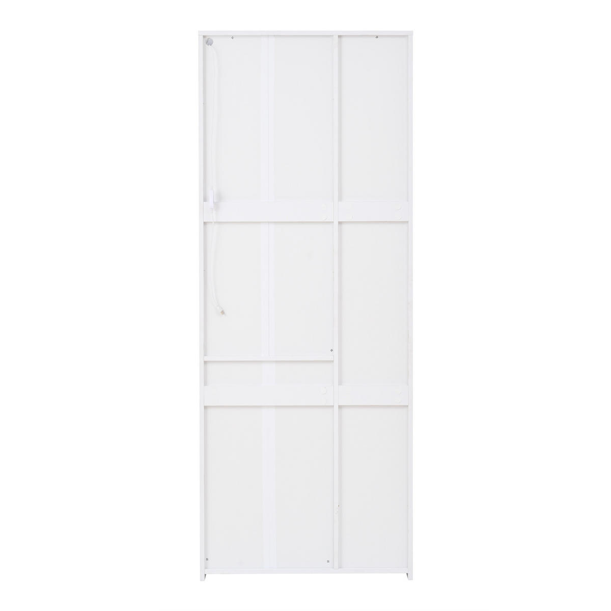 VITRINE 70/35/180 cm weiß aus Spanplatte mit LED und Schublade - Weiß, Holzwerkstoff (70/180/35cm) - OKWISH