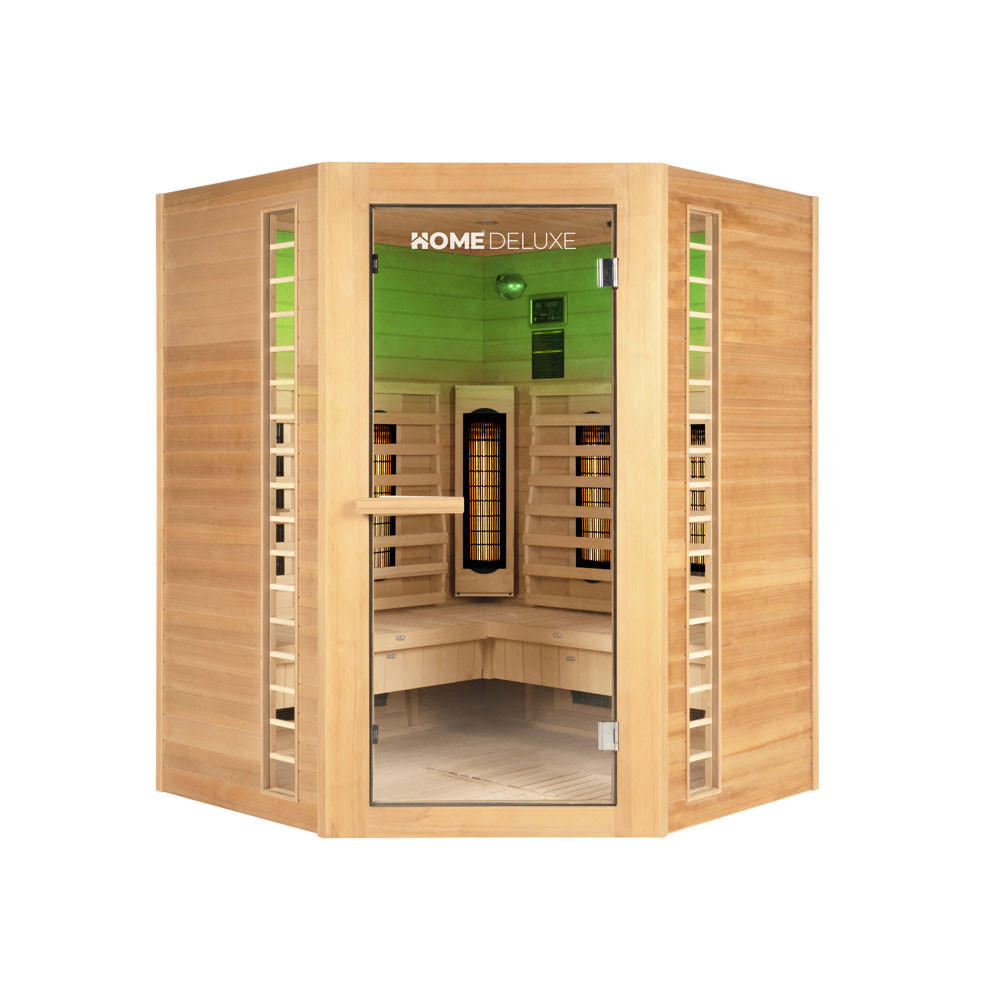 INFRAROTKABINE REDSUN DELUXE XXL - Braun, Holz (150/190/150cm) - Home Deluxe