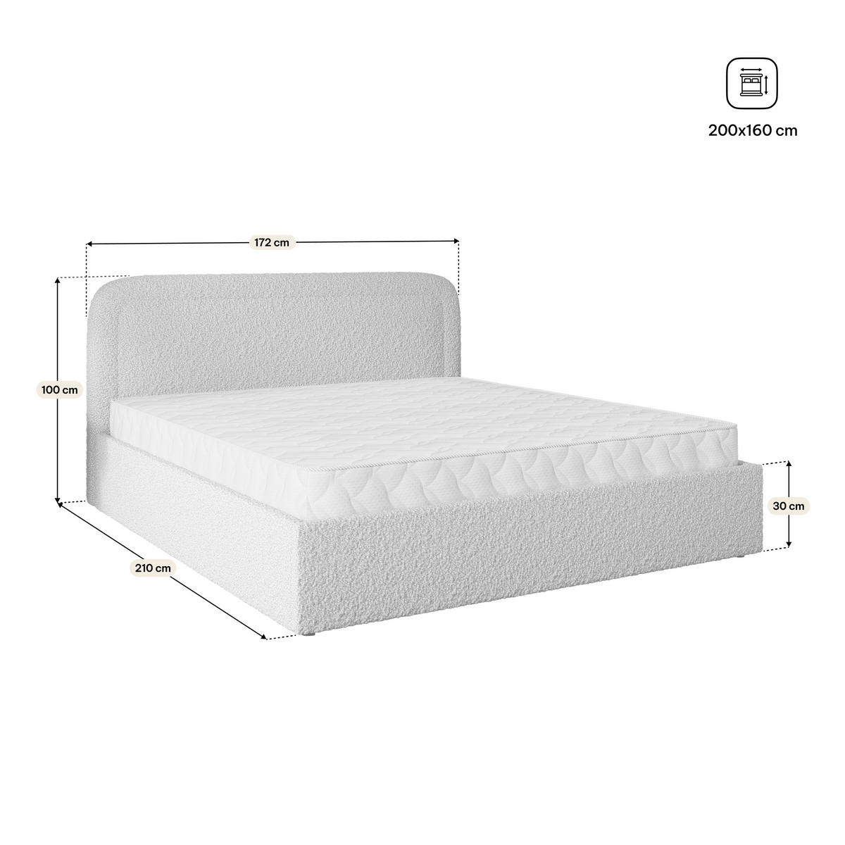 POLSTERBETT BENIRA Q 160x200 cm mit Bettkästen - Braun - Braun, Holz (160/200cm) - MASSENO