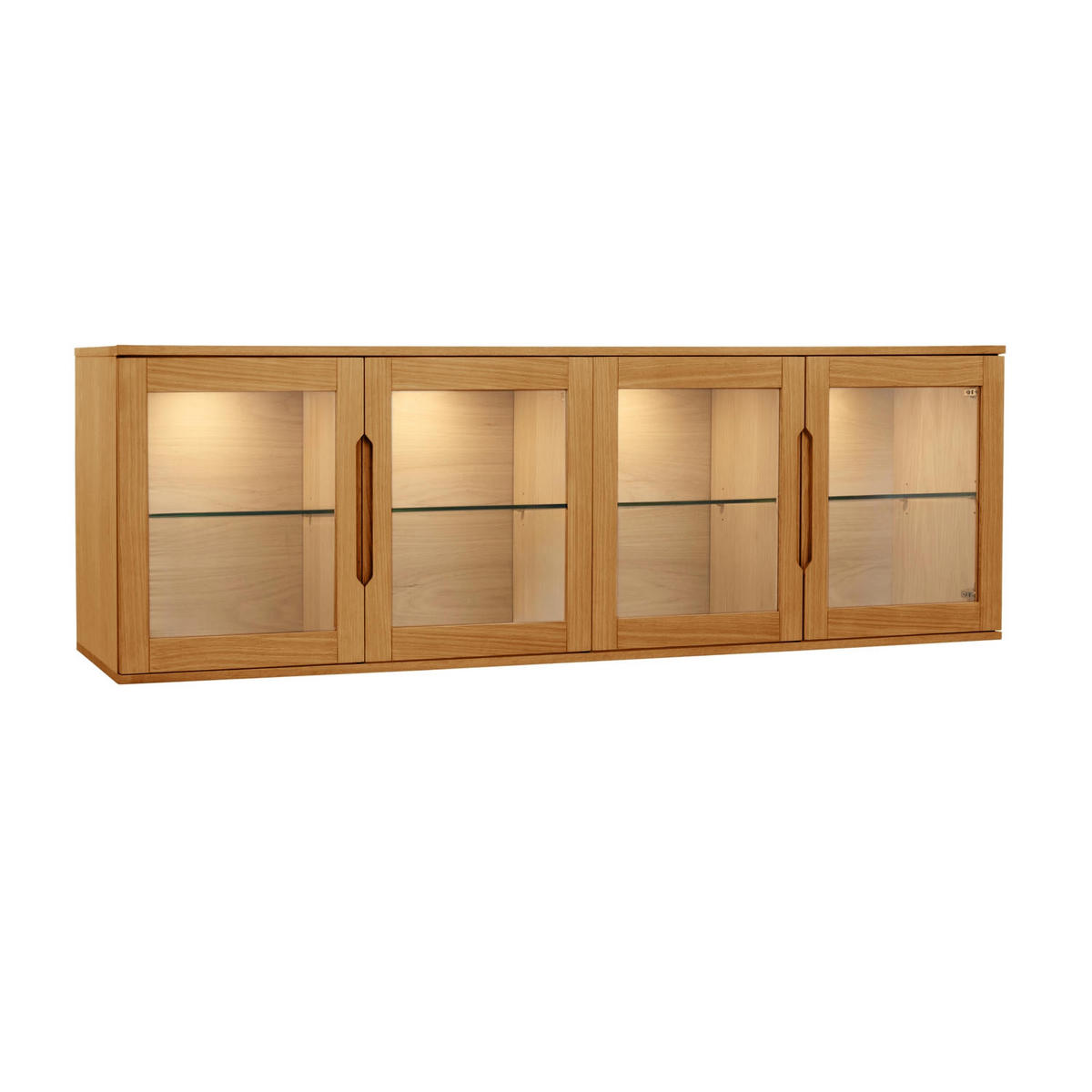 HÄNGEVITRINE mit LED Beleuchtung Wildeiche - Honigeiche/Eichefarben, Holzwerkstoff (213/60/37cm) - Furnhouse