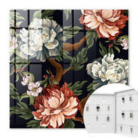 SCHLÜSSELBOX Weiß 30x30 cm – Türöffnung nach rechts - Blumen der Natur - Grün, Metall (30/30/5cm) - TULUP