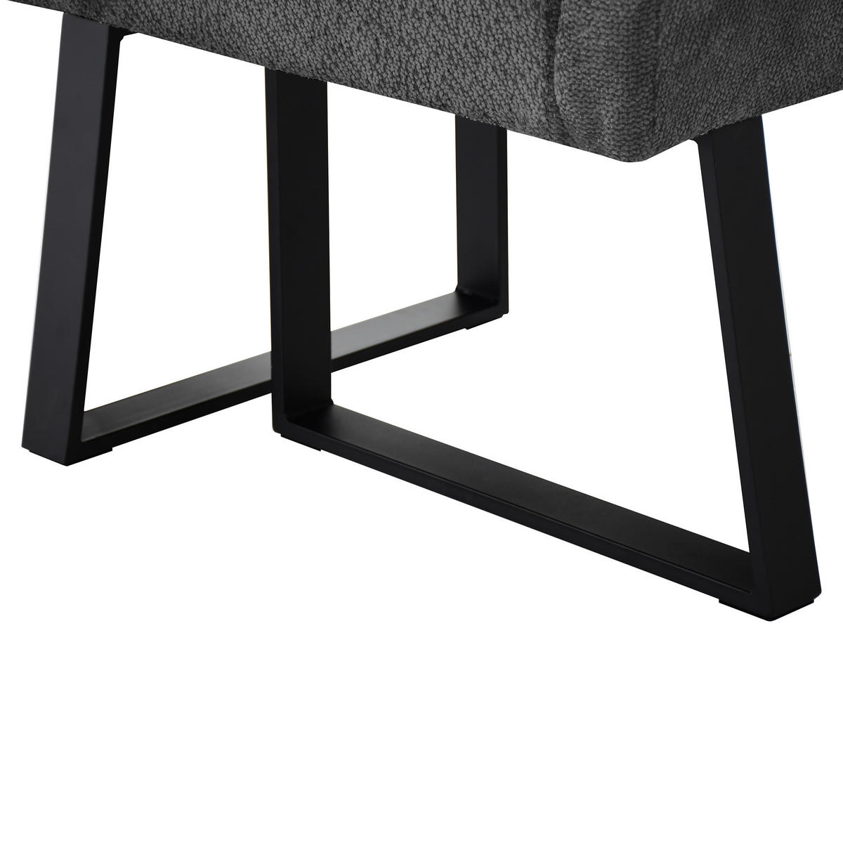 ECKBANK Cresto 212x173 cm, mit Metallbeinen, Egon-Stoff, Grau - Schwarz/Grau, Metall (212/173cm) - Beautysofa