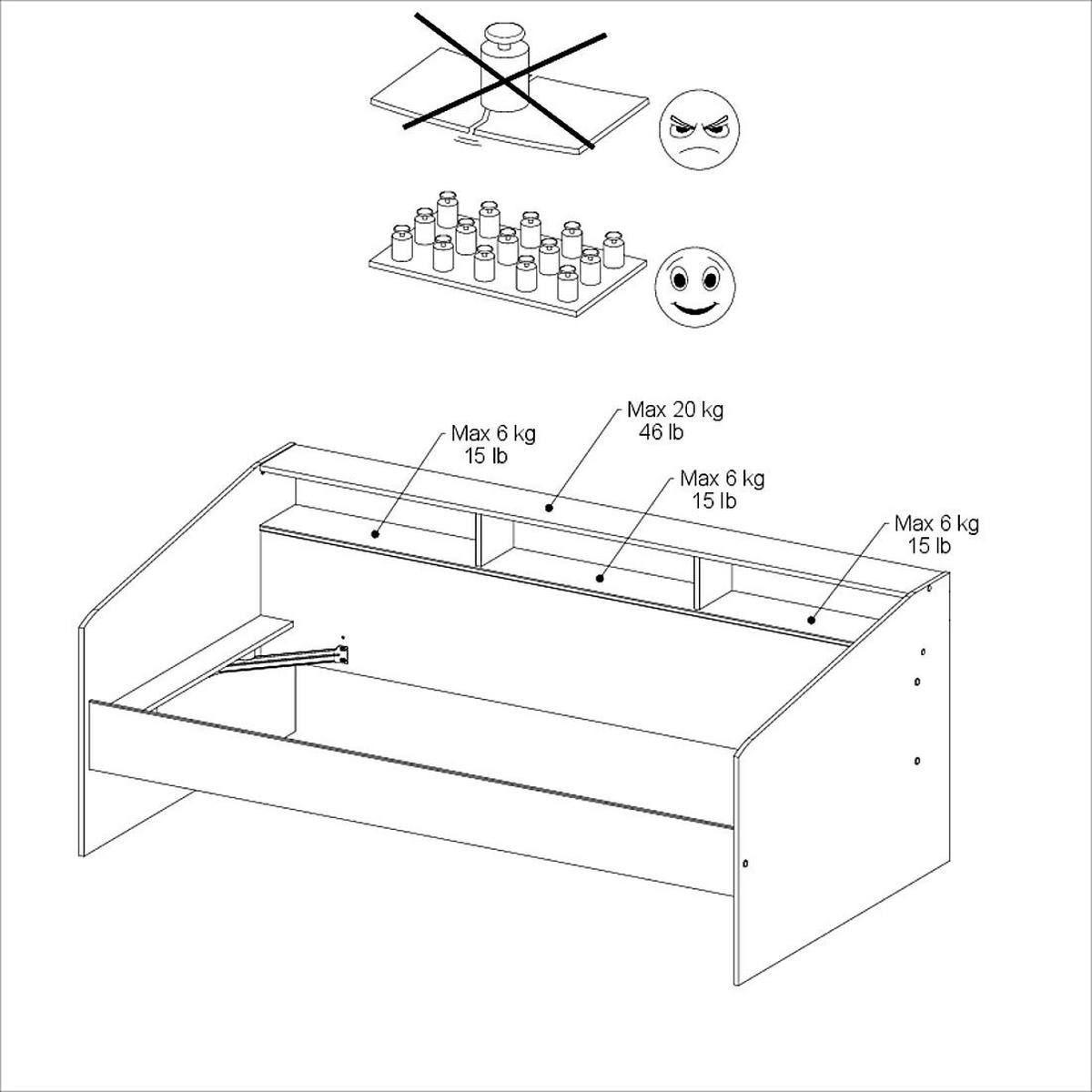 KINDERZIMMER-SET Paca 42 4-tlg. Holznachbildung Weiß/Eiche - Eichefarben/Weiß, Kunststoff (100/1/200cm) - 58aufmkessel