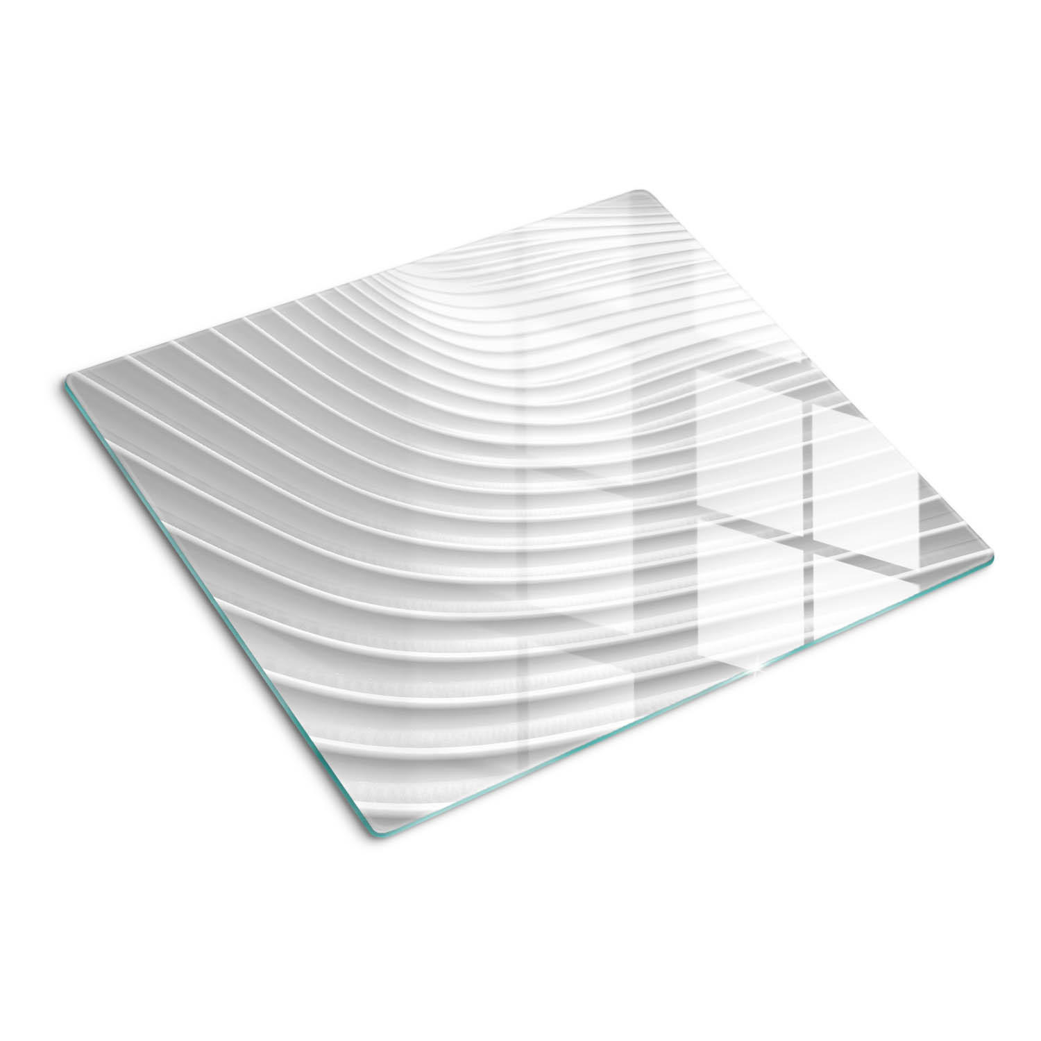 GLASPLATTE 60x52 cm Abstraktionslinien - Weiß, Glas (60/0.4/52cm) - TULUP