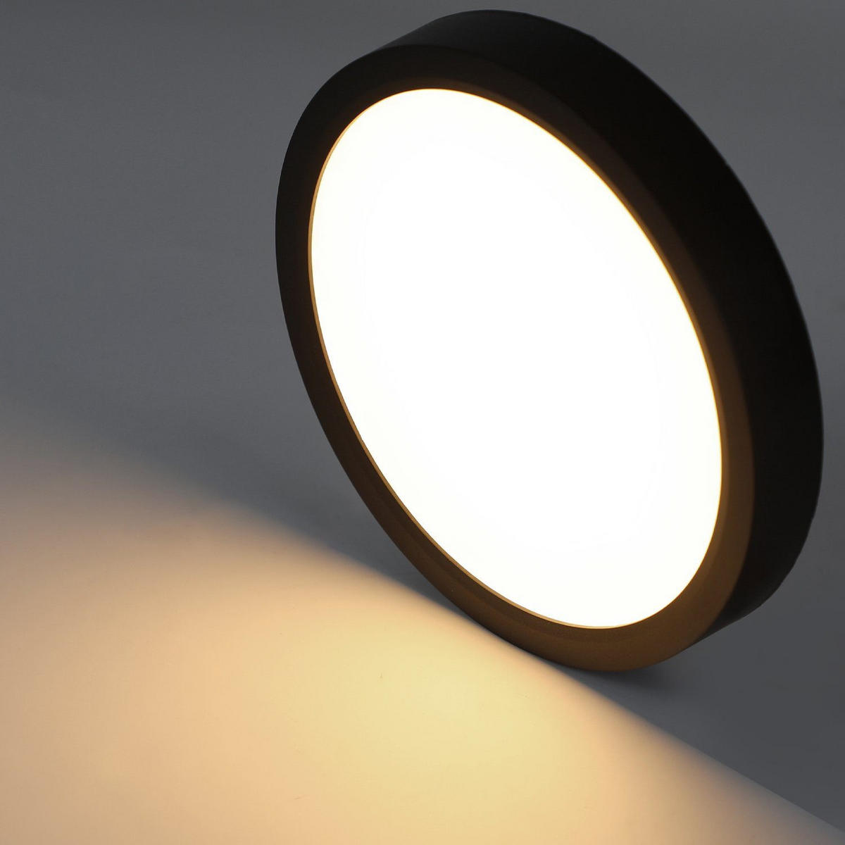 LED-DECKENLEUCHTE Berlin 22 cm - Schwarz, Kunststoff (22/22/2.5cm) - Nettlife