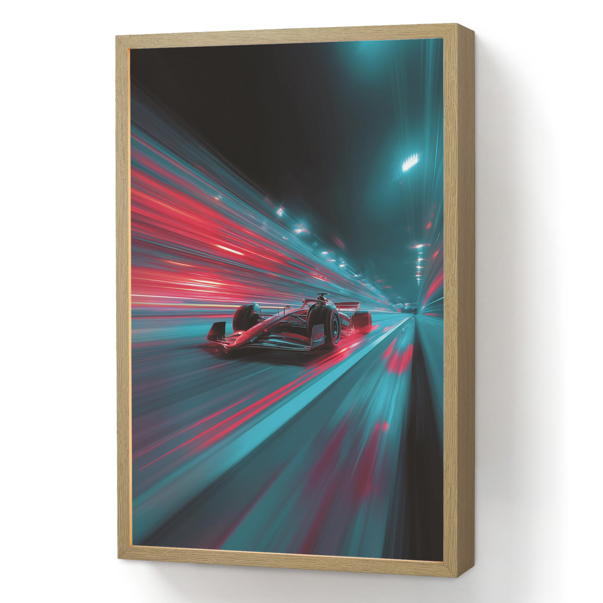 NACHTTISCHLAMPE MIT AKKU Rennwagen - Rot - Geschwindigkeit 40x60 cm - Türkis, Holzwerkstoff (8/40/60cm) - OnlyWow