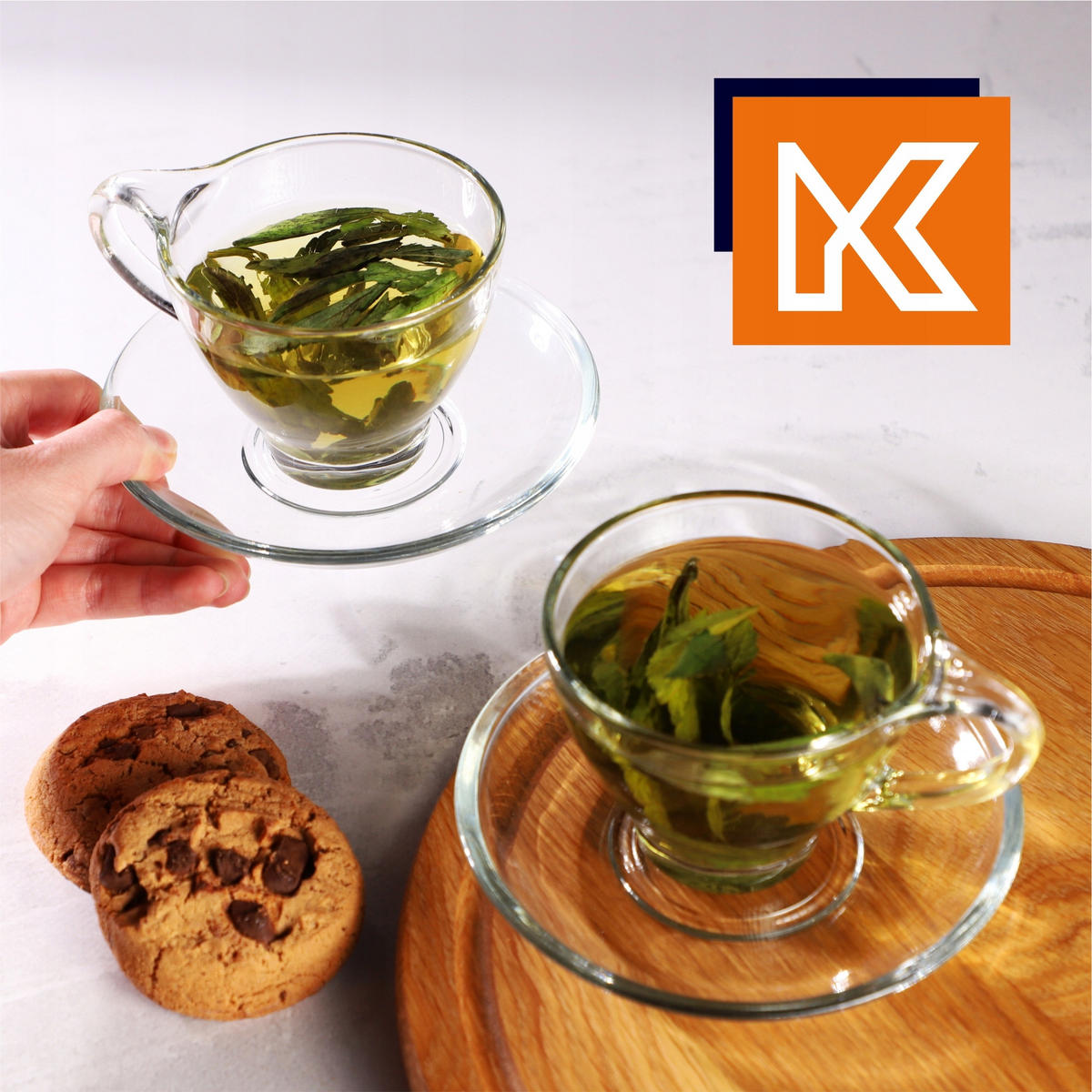 KADAX Tassen mit Untertassen für Kaffee und Tee 200ml 2 Stk. - Transparent, Glas (0.2L) - KADAX