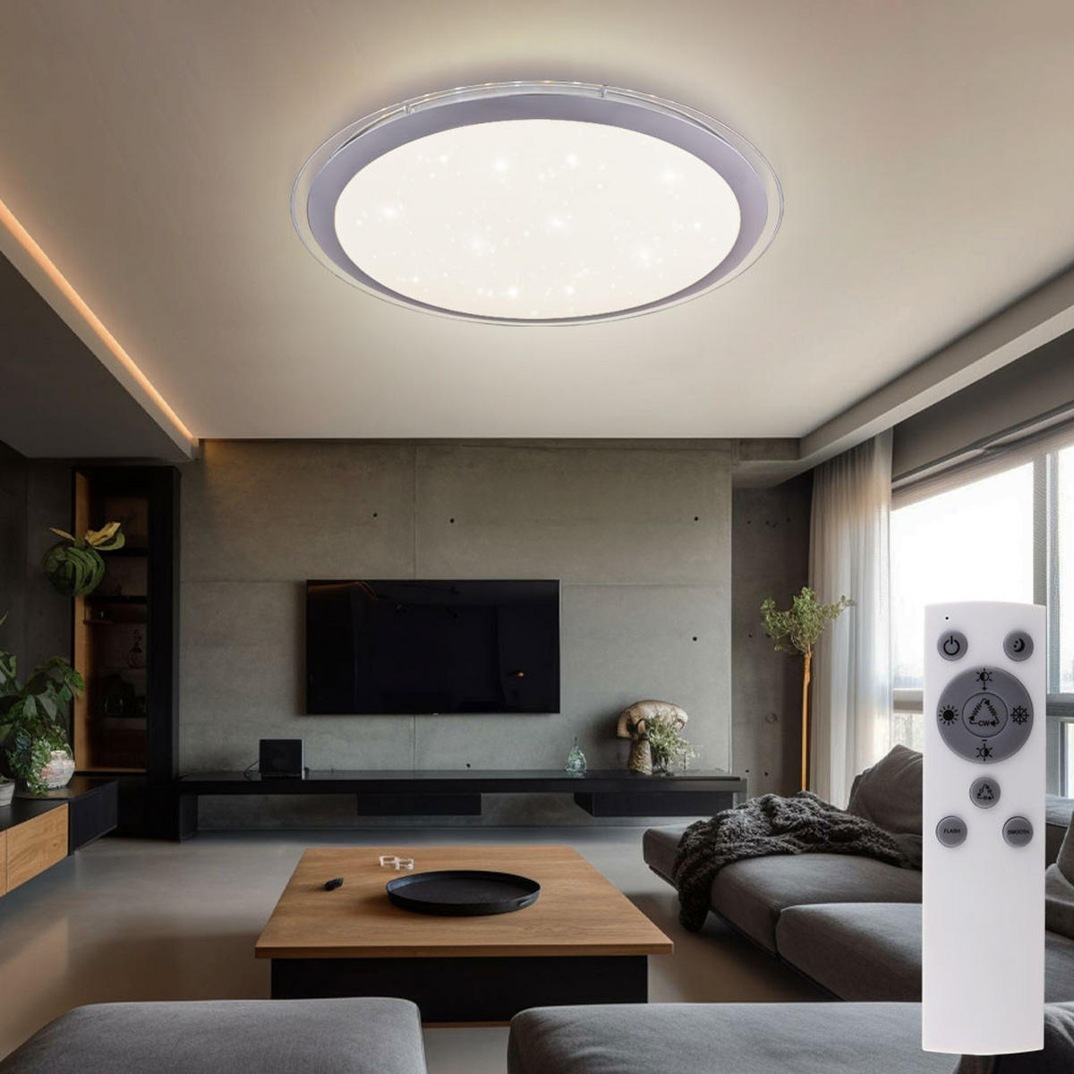 LED DECKENLEUCHTE Carry Weiß - Weiß, Metall (53/53/8.3cm) - Globo Lighting