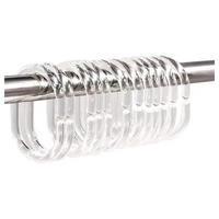 DUSCHVORHANGRINGE Transparent Set für Aufhängung Badezimmer - Transparent, Kunststoff (3.8/5.6cm) - MCBOSON