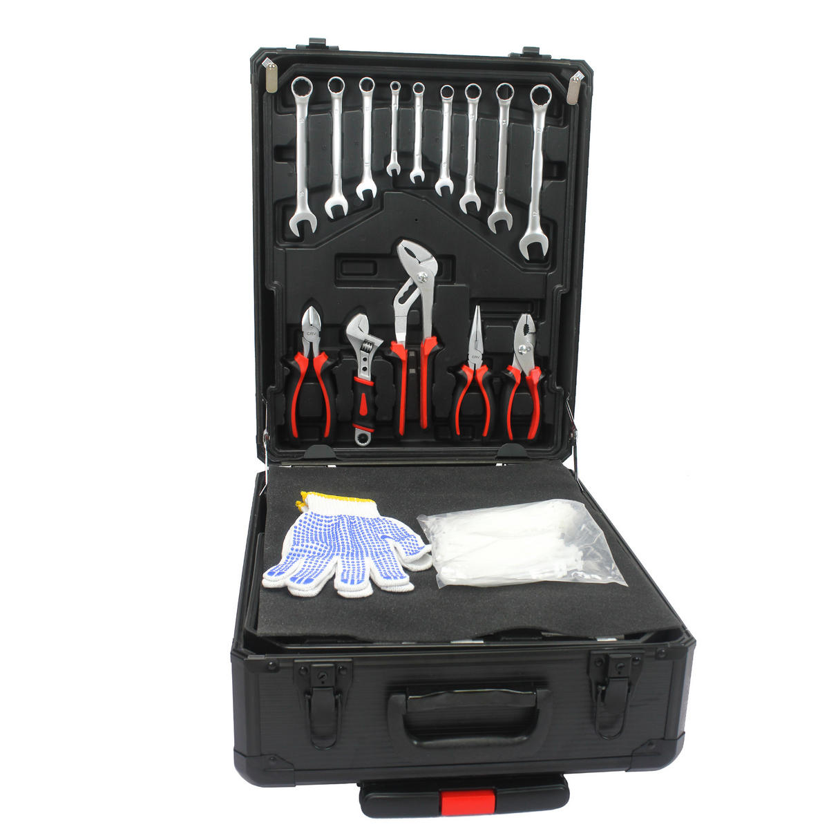 WERKZEUGSET 899 TEILE, rollender Wagen mit 4 Schubladen, Schwarz - Schwarz, Kunststoff (20/51/36.5cm) - Novahome