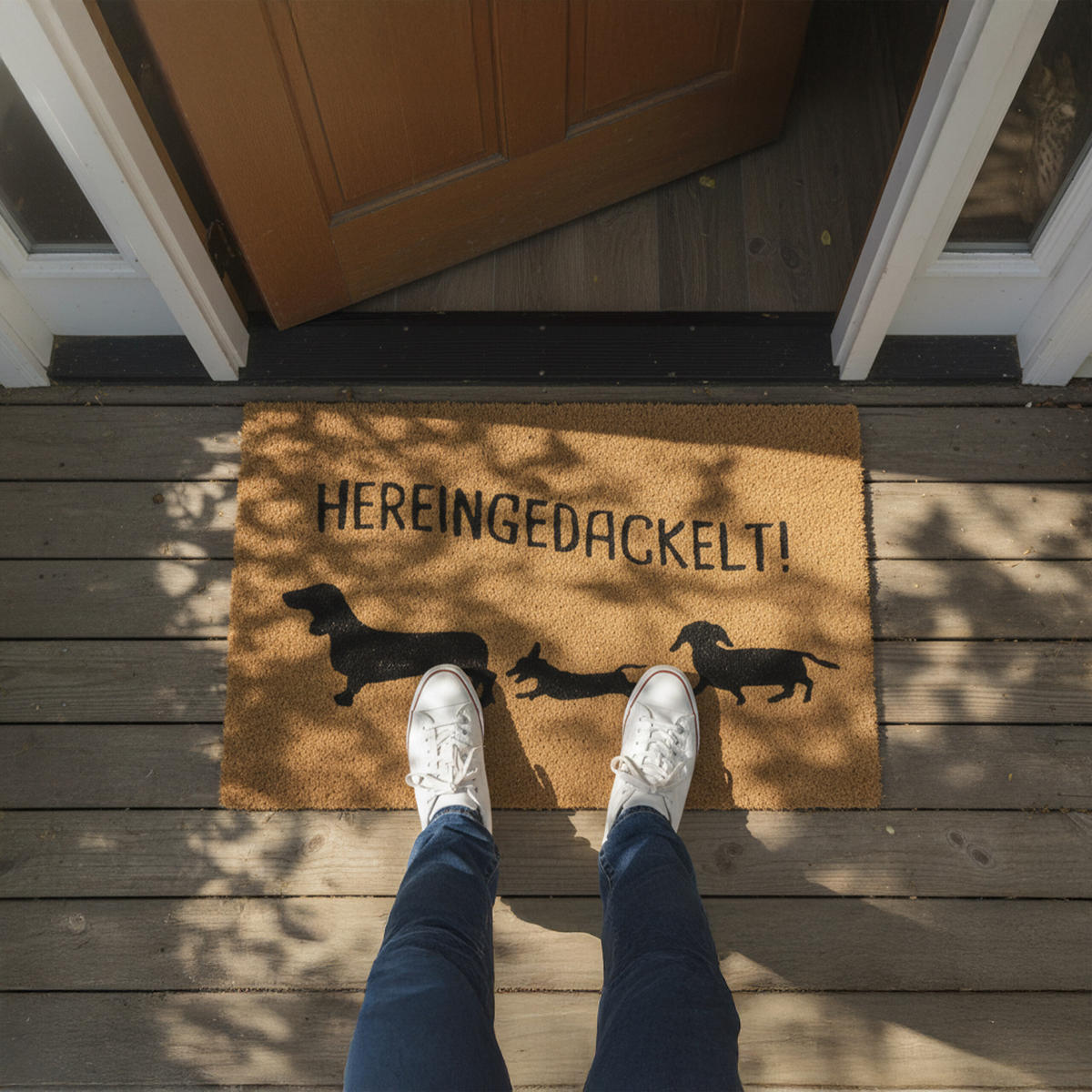 FUSSMATTE - Hellbraun, Kunststoff/Textil (80/50cm) - Relaxdays