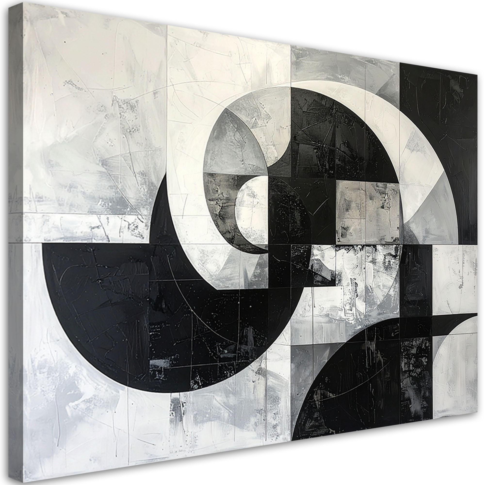 LEINWANDBILD 3D und geometrisch 90x60cm - Grau, Textil (90/60cm) - Feeby