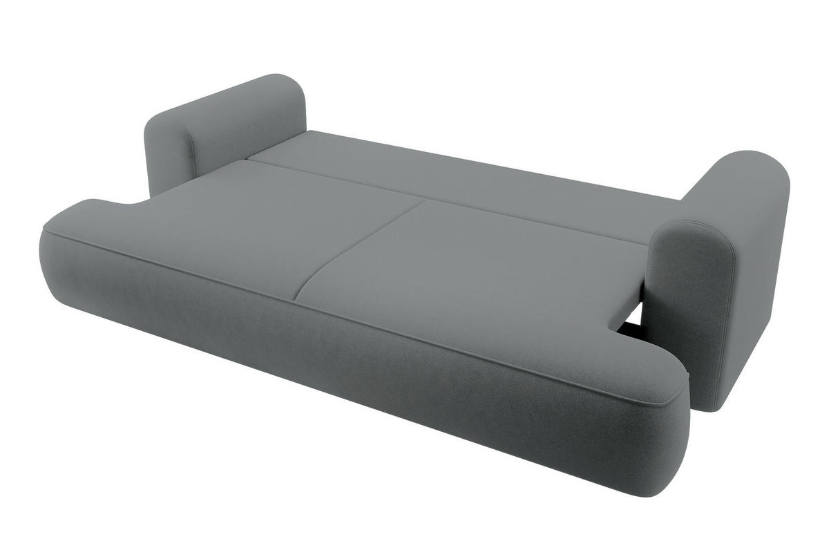 SCHLAFSOFA Ovo Dunkelgrau Velours - Dunkelgrau, Textil (250/103/110cm) - Selsey