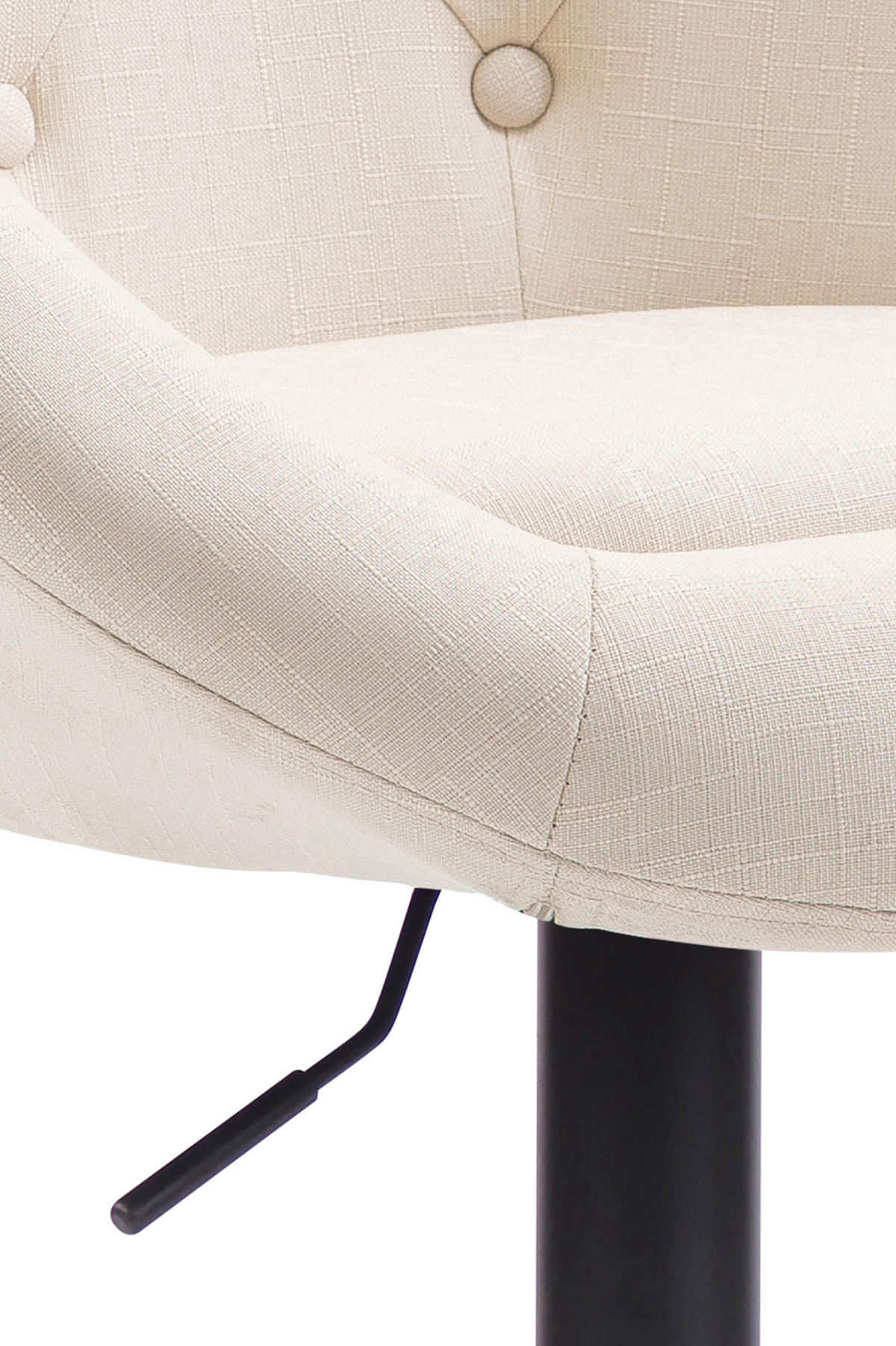 BARHOCKER Stoff creme - Creme/Schwarz, Textil/Metall (65/107/57cm) - CLP