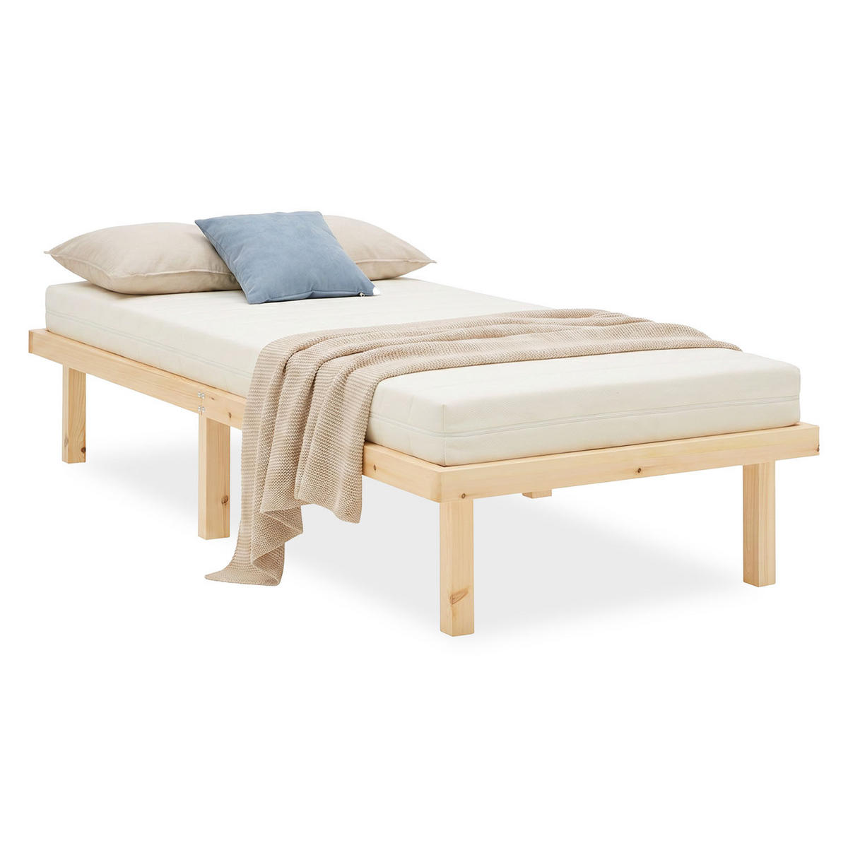 HOLZBETT 90/200 cm natur + Lattenrost - Naturfarben, Holz (90/200cm) - Homestyle4u