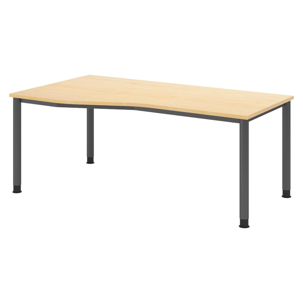 SCHREIBTISCH Serie-H Gestell: Graphit 100/180/74 cm in Ahornfarben - Ahornfarben, Holzwerkstoff (100/180/74cm) - bümö