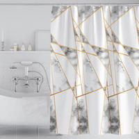 DUSCHVORHANG 180 x 200 cm Polyester schnell trocknend wasserdicht maschinenwaschbar Badezimmer - Weiß, Textil (180/200cm) - MCBOSON