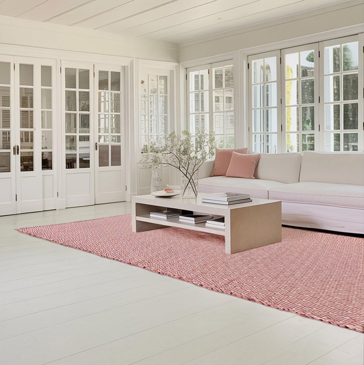 TEPPICH aus recycelten Fasern handgewebt rosa - Pink, Naturmaterialien (160/230cm) - AFK Living