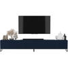 TV-LOWBOARD 2er-Set Elpis Marineblau matt mit schwarzem Metallrahmen 150 cm - Blau/Schwarz, Holzwerkstoff/Metall (300/51.5/36.5cm) - Meble Lindner