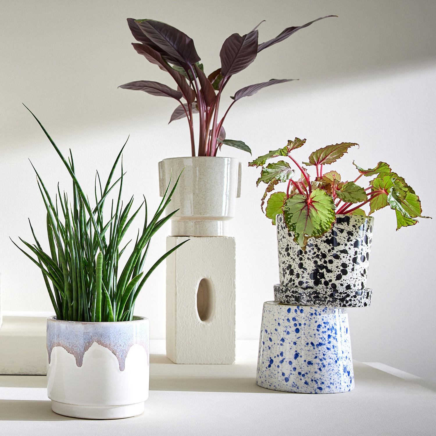 BLUMENÜBERTOPF Painted - Beige, Keramik (13cm) - BUTLERS