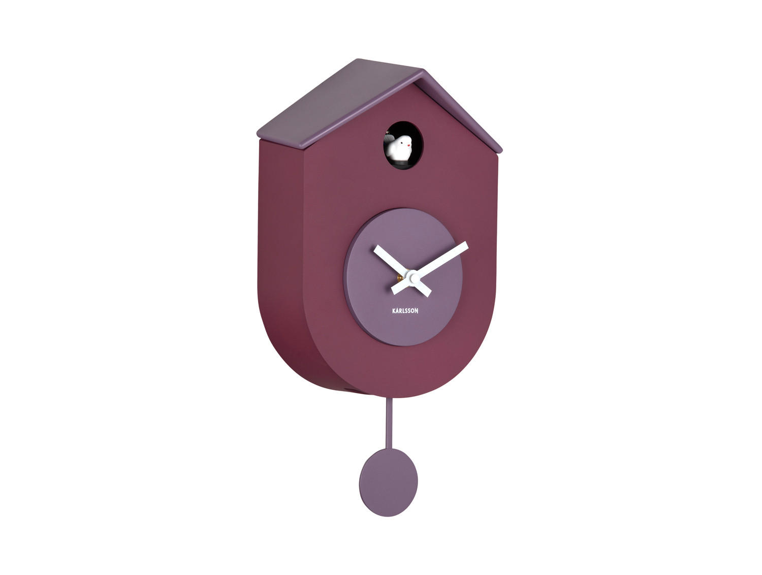 WANDUHR Grato Cuckoo 9/17/33 cm - Lila, Kunststoff (17/33/9cm) - Karlsson