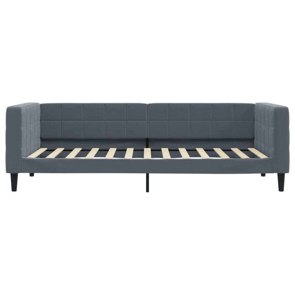 TAGESBETT Dunkelgrau 90/200 Cm Samt - Grau, Textil (90/200cm) - vidaXL