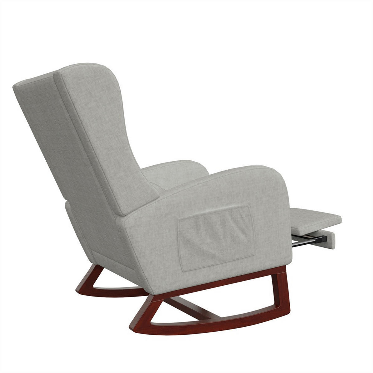 SCHAUKELSTUHL mit Armlehnen - Relaxsessel mit ausziehbarer Beinstütze und Kissen - Grau - Grau, Textil (64/99/67cm) - DELFA