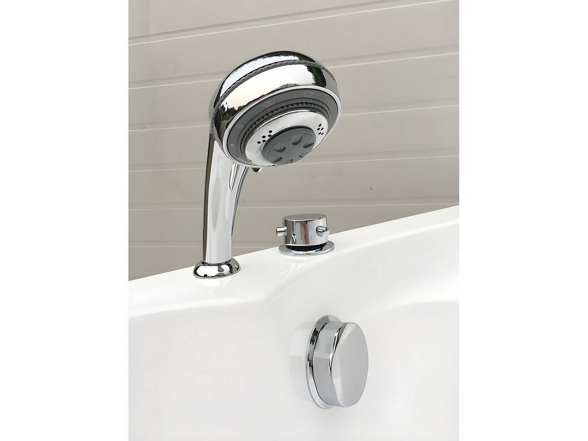 BADEWANNE (Standard) - 1 Person - acryl - weiß Navona - Weiß, Kunststoff (135/54/135cm) - Vente-Unique