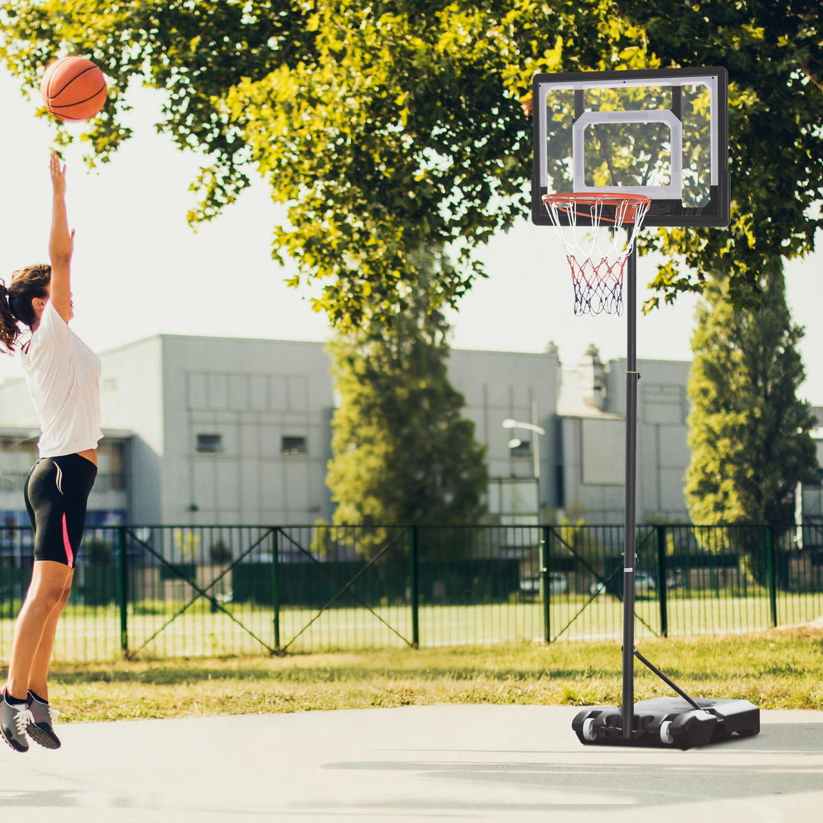 BASKETBALLSTÄNDER, Stahl, Schwarz, 83 x 75 x 206-260 cm - Schwarz, Metall (75/83cm) - HOMCOM