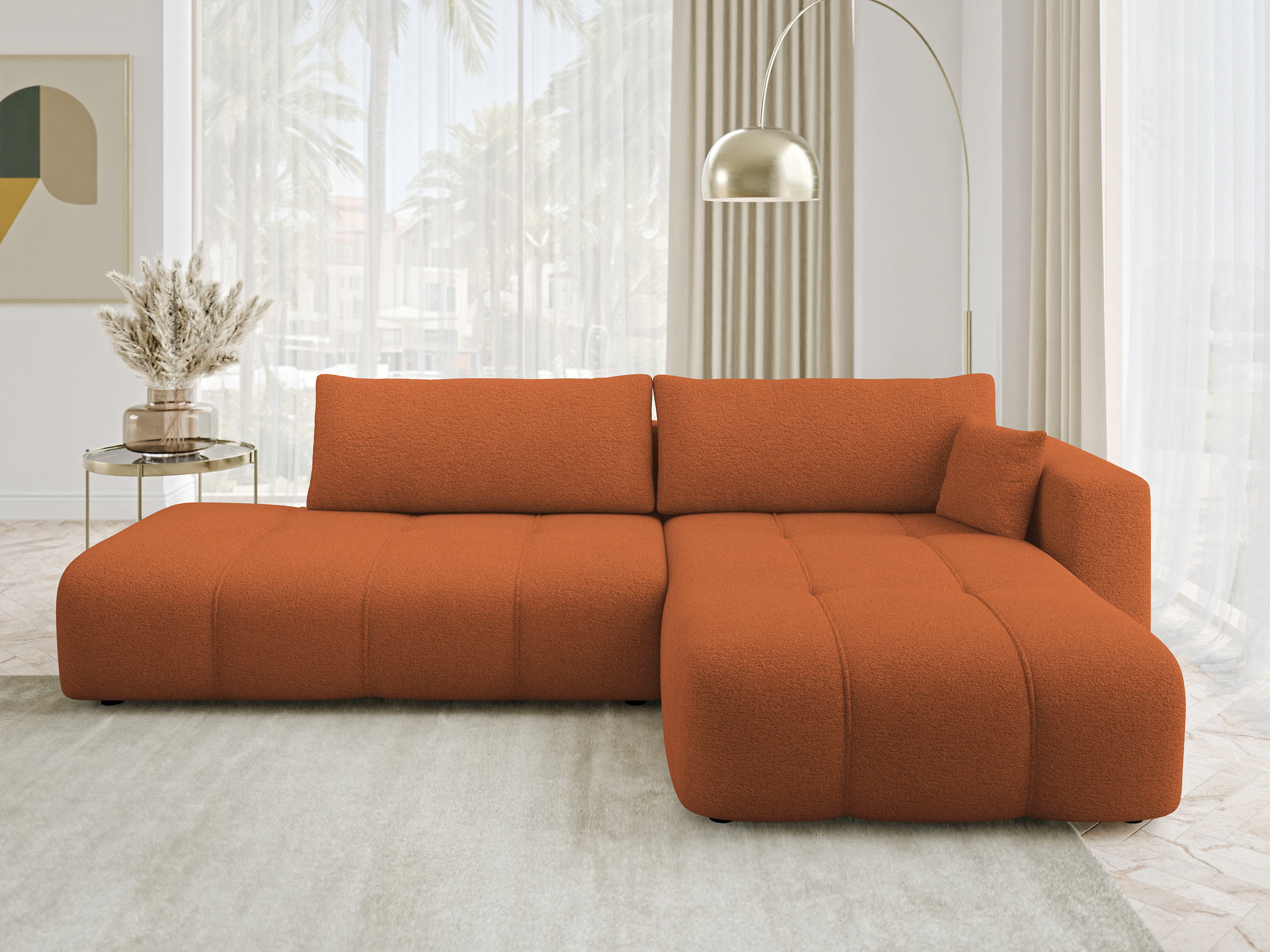 ECKSOFA Furyn O, Seite: Rechts - Schwarz/Bronzefarben, Holzwerkstoff/Kunststoff (262/145cm) - MIRJAN24