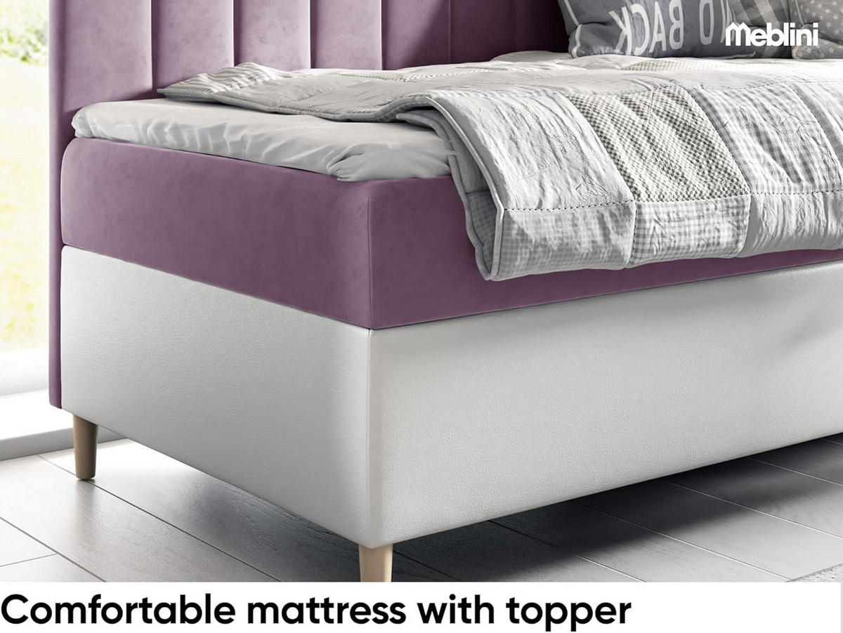 KINDERBETT MAYA 3 - Lila/Weiß, Holzwerkstoff (106/208cm) - Meblini