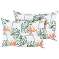 GARTENKISSEN 2er-Set Blattmotiv mehrfarbig 40/60 cm Torrazzo - Multicolor, Textil (40/60cm) - Beliani