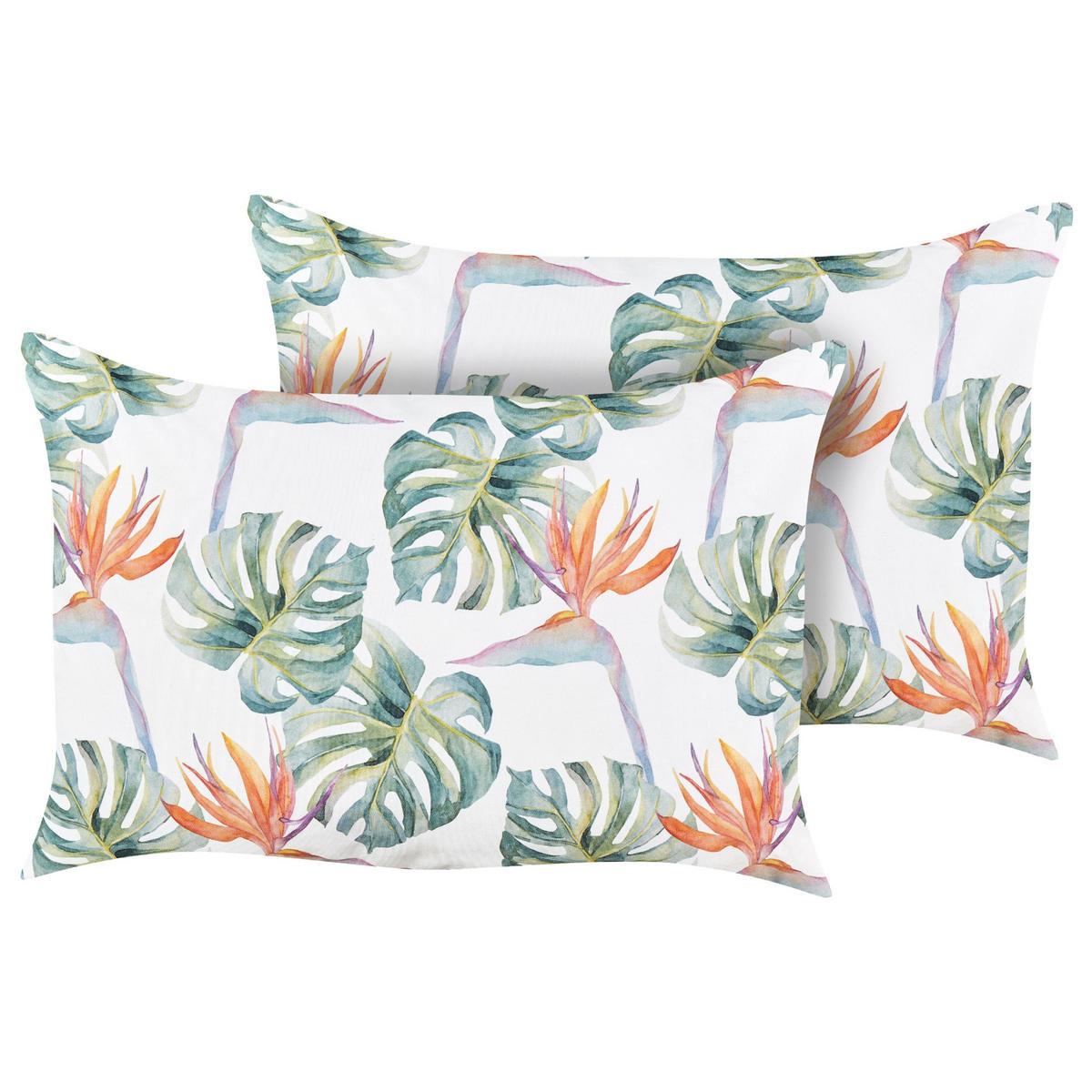 GARTENKISSEN 2er-Set Blattmotiv mehrfarbig 40/60 cm Torrazzo - Multicolor, Textil (40/60cm) - Beliani
