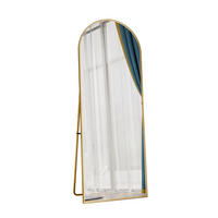 STANDSPIEGEL Bogen 162x53 cm Metallrahmen gold - Goldfarben, Holz (53/162/3cm) - LEBENLANG