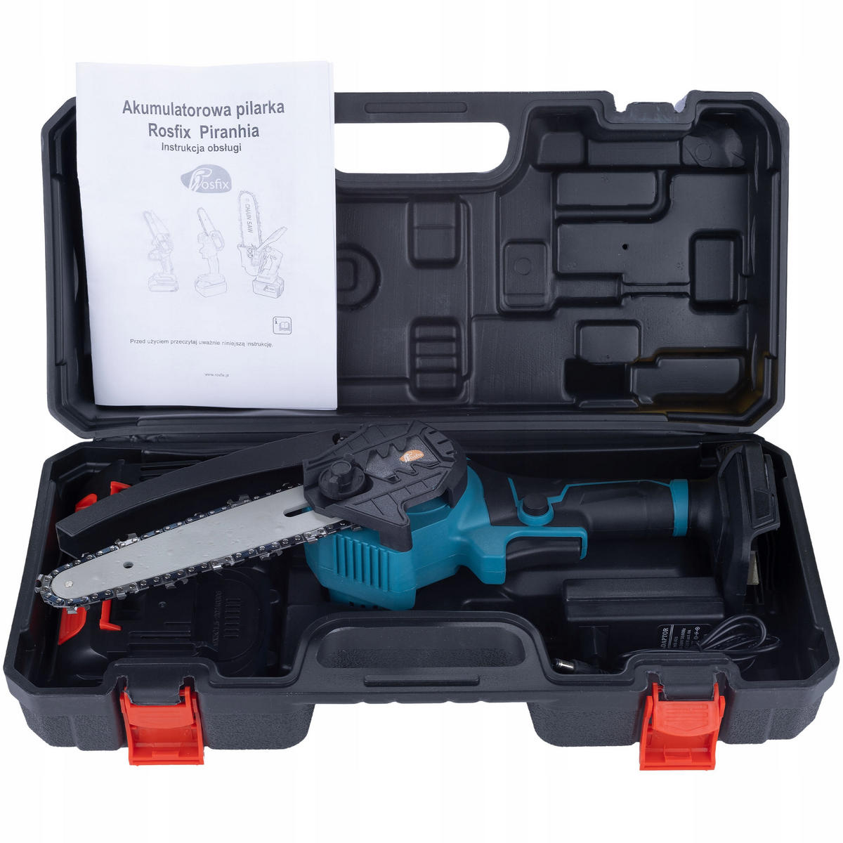 AKKU-KETTENSÄGE Piranhia GP21V Set, 21 V, Schnitt-Ø 110 mm, 2 Akkus 3000 mAh, 6 in Schiene - Multicolor, Kunststoff/Metall (10/10/10cm)
