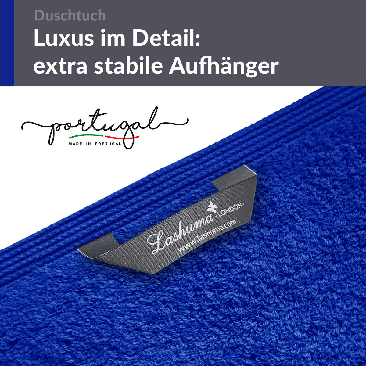 DUSCHTUCH London Azur Blau 2er Set 70x140 - Blau, Textil (70/140cm) - Lashuma
