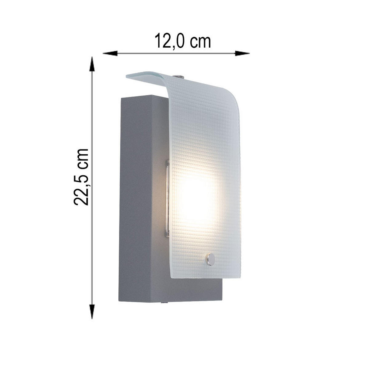 LED AUSSEN-WANDLEUCHTE VESCAVA Silber Stahl - Silberfarben, Glas (7/22.5/12cm)